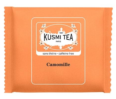 KUSMI TEA – MANZANILLA ORGÁNICA – Caja de bolsitas de té envueltas (100)