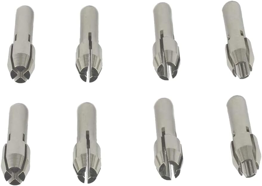 8 accesorios para herramientas rotativas  Portabrocas de latón con pinza de acero inoxidable brillante duradero para herramientas rotativas Dremel,