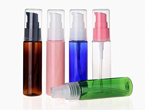 6 botellas vacías recargables de plástico con bomba de loción de 1.0 fl oz1 oz, contenedor portátil de almacenamiento de muestras de maquillaje