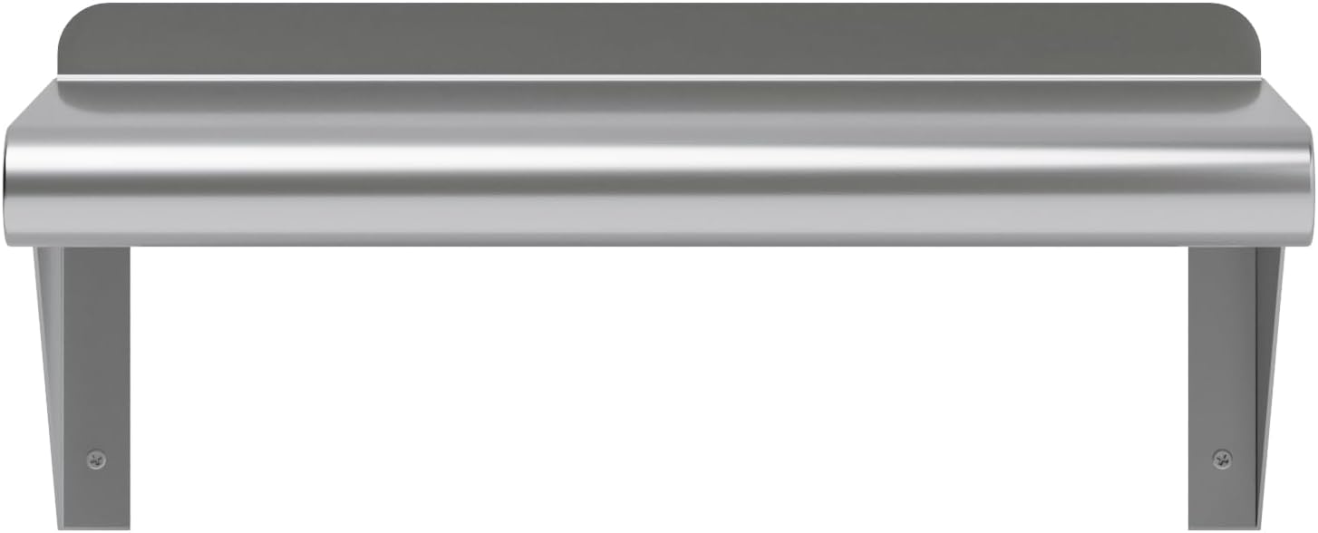 AmGood Estante de pared de acero inoxidable de 16 pulgadas de largo x 8 pulgadas de profundidad  Certificado NSF  Estantería de metal para