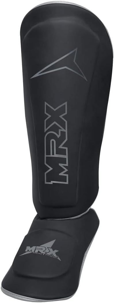 MRX BOXING & FITNESS Espinilleras para boxeo, artes marciales mixtas, Muay Thai, entrenamiento de kickboxing, acolchado extra con diseño de lujo en