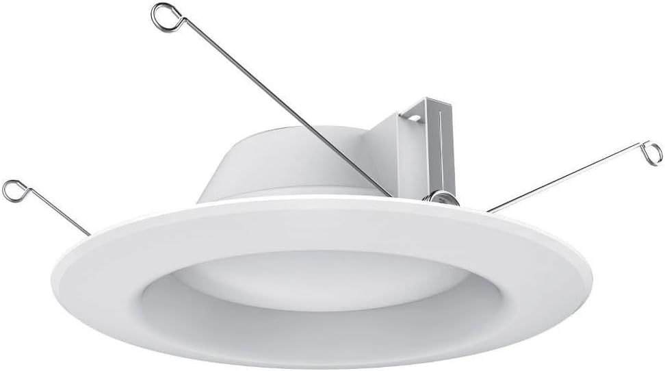 Satco Retrofit LED Downlight de 7.2W 5000K en estilo contemporáneo, 2.3 pulgadas de alto y 7.4 pulgadas de ancho, temperatura de color 3000, color