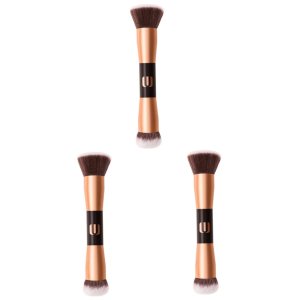 NOLITOY Brocha de maquillaje de doble extremo, herramientas faciales, bronceador, rubor líquido, sombra de ojos, cepillo de polvo, cepillo de NOLITOY Brocha de maquillaje de doble extremo, herramientas faciales, bronceador, rubor líquido, sombra de ojos, cepillo de polvo, cepillo de