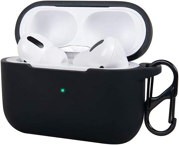 Felony Case Funda de silicona suave para AirPods Pro – Negro mate  A prueba de golpes, funda protectora de 360 para Apple Airpods con llavero  Carga