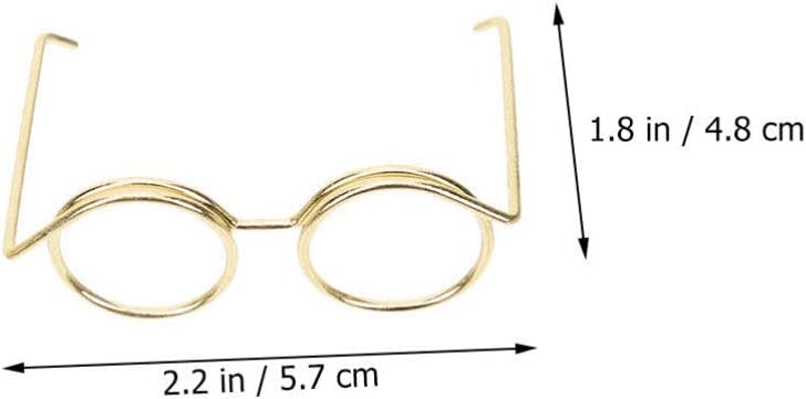 TOYANDONA Mini lentes de muñeca con borde de alambre de metal, sin marco, 10 lentes de sol en miniatura, lentes de vestir para muñecas, gnomos,