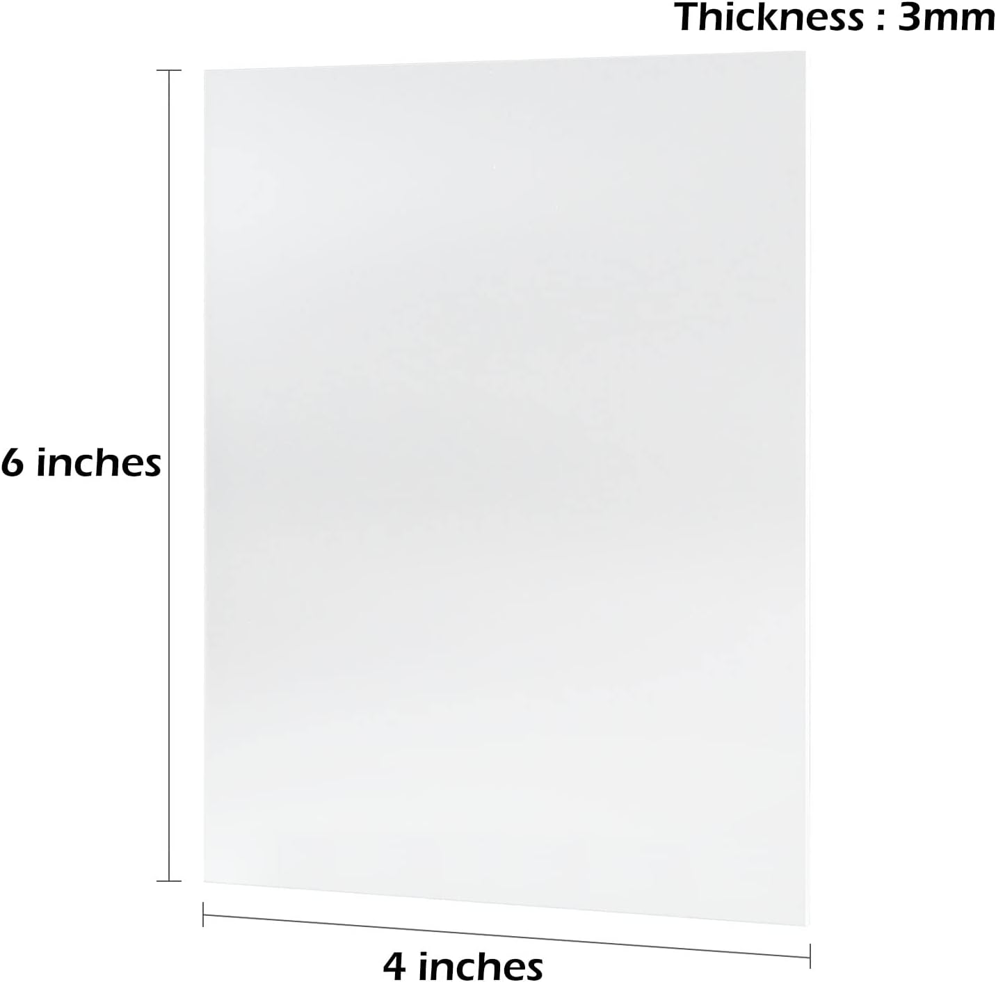 Paquete de 20 letreros acrílicos esmerilados en blanco de 4 x 6 pulgadas de grosor de 18 pulgadas de grosor, piezas acrílicas esmeriladas de 4 x 6