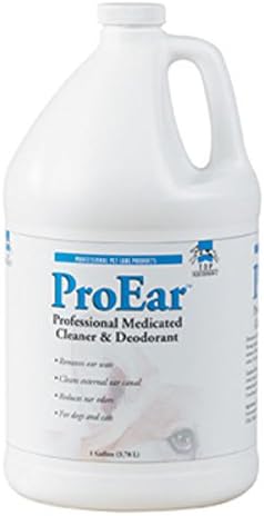 Top Performance Limpiador profesional de oídos ProEar Medicated Pet Dog Cat limpia y reduce los olores (botella de 1 galón)