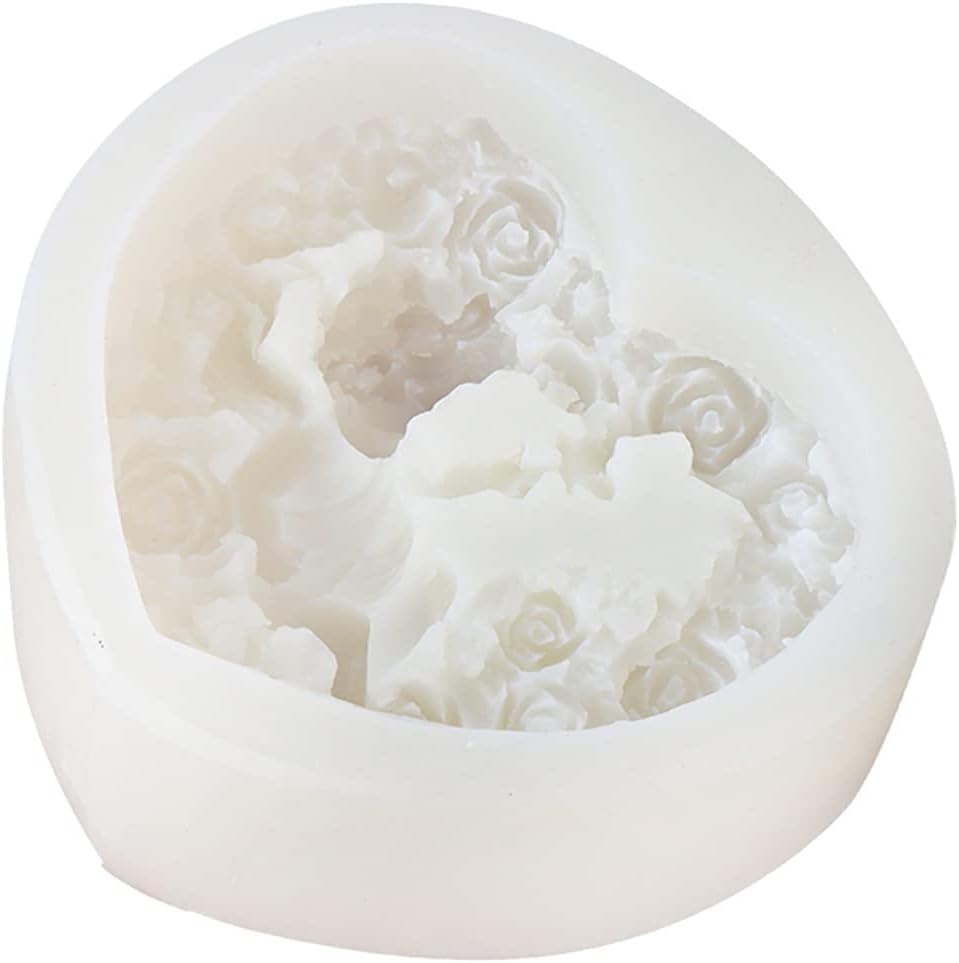 Molde de vela de corazón de amor, molde de silicona para velas de bebé, molde de jabón hecho a mano, moldes de caramelo de fondant, herramienta de