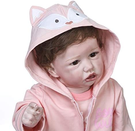 Muñecas Reborn Baby Doll Girl Ropa para muñeca Reborn de 22 a 24 pulgadas, ropa de bebé recién nacida con patrones de zorro, naranja, Naranja