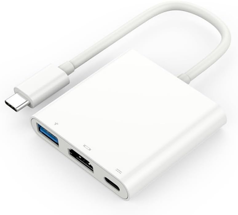 Estación de acoplamiento 4K 30Hz 3 en 1 sin demora convertidor PD a HDMI Adaptador de teléfono celularportátil Puerto HDM Tipo C USB 3.0 Soporte