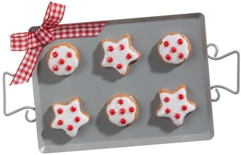 The Bridge Collection Adorno de bandeja de galletas de Navidad de 3.5 pulgadas, hogar para las vacaciones, adornos de árbol de Navidad para hornear,