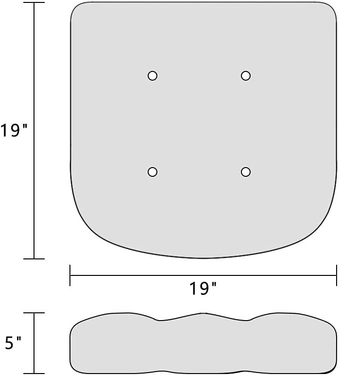 Pcinfuns Cojines de asiento para exteriores, 19 x 19 x 5 pulgadas, cojines de relleno grueso con esquinas redondas para sillas de patio, cojín para