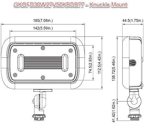 LED FLOOD LIGHTS SERIES reflectores LED, GKOFD30W27V50KBDB77, 30.00watts, 120.00 volts