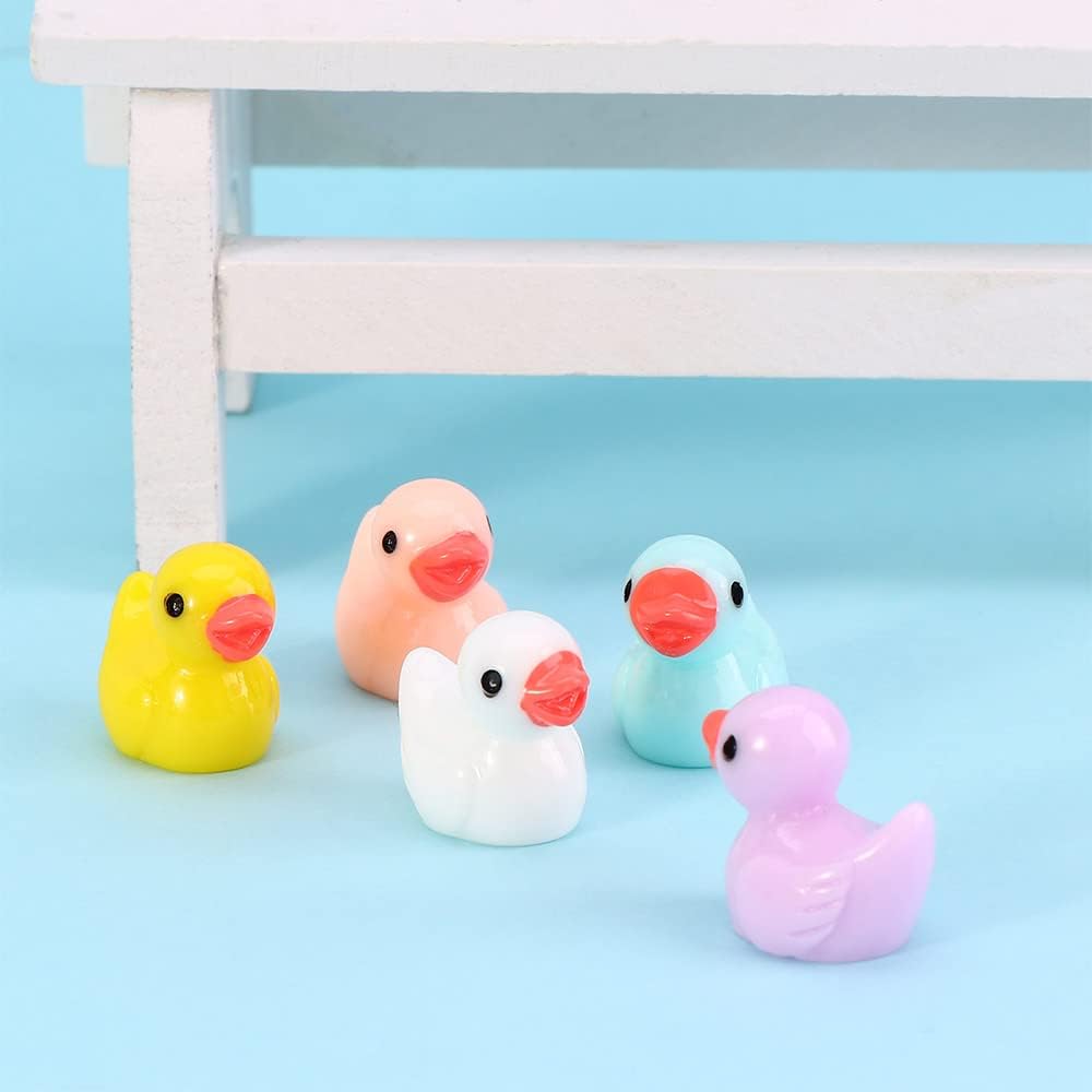 5 piezas de mini patos de resina, decoración de patitos amarillos, micro hadas, jardín, paisaje, pequeños patos, adorno en miniatura (amarillo)