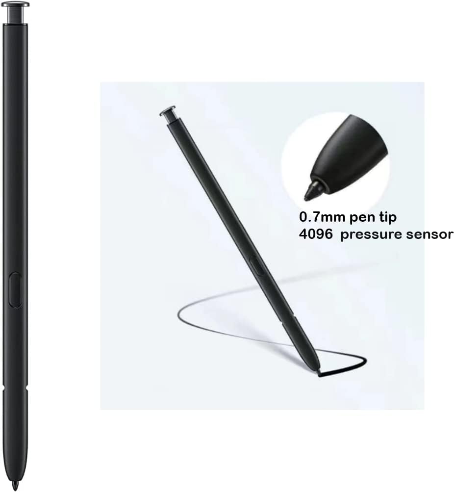 2 piezas Galaxy S23 Ultra Stylus S Pen repuesto para Samsung Galaxy S23 Ultra (sin Bluetooth) + puntaspuntas (negro)
