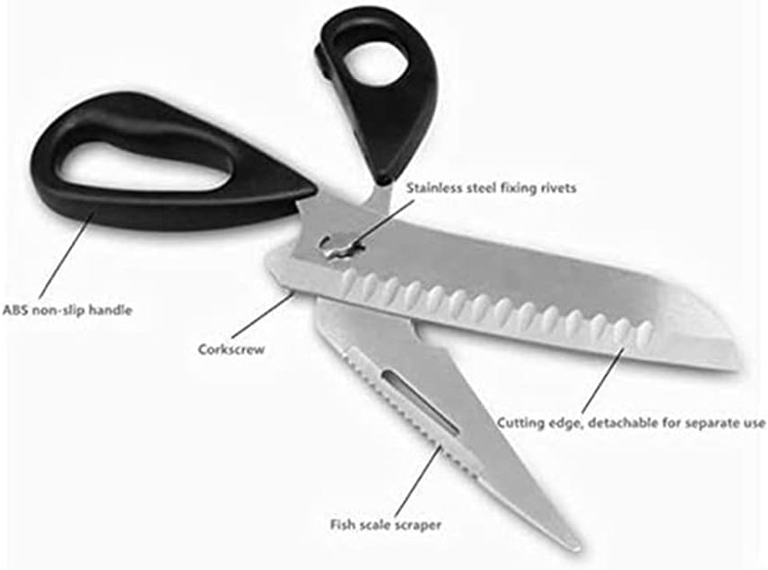 XBLDMJY Tijeras de cocina resistentes Tijeras desmontables Tijeras de cocina multifunción de acero inoxidable (verde)