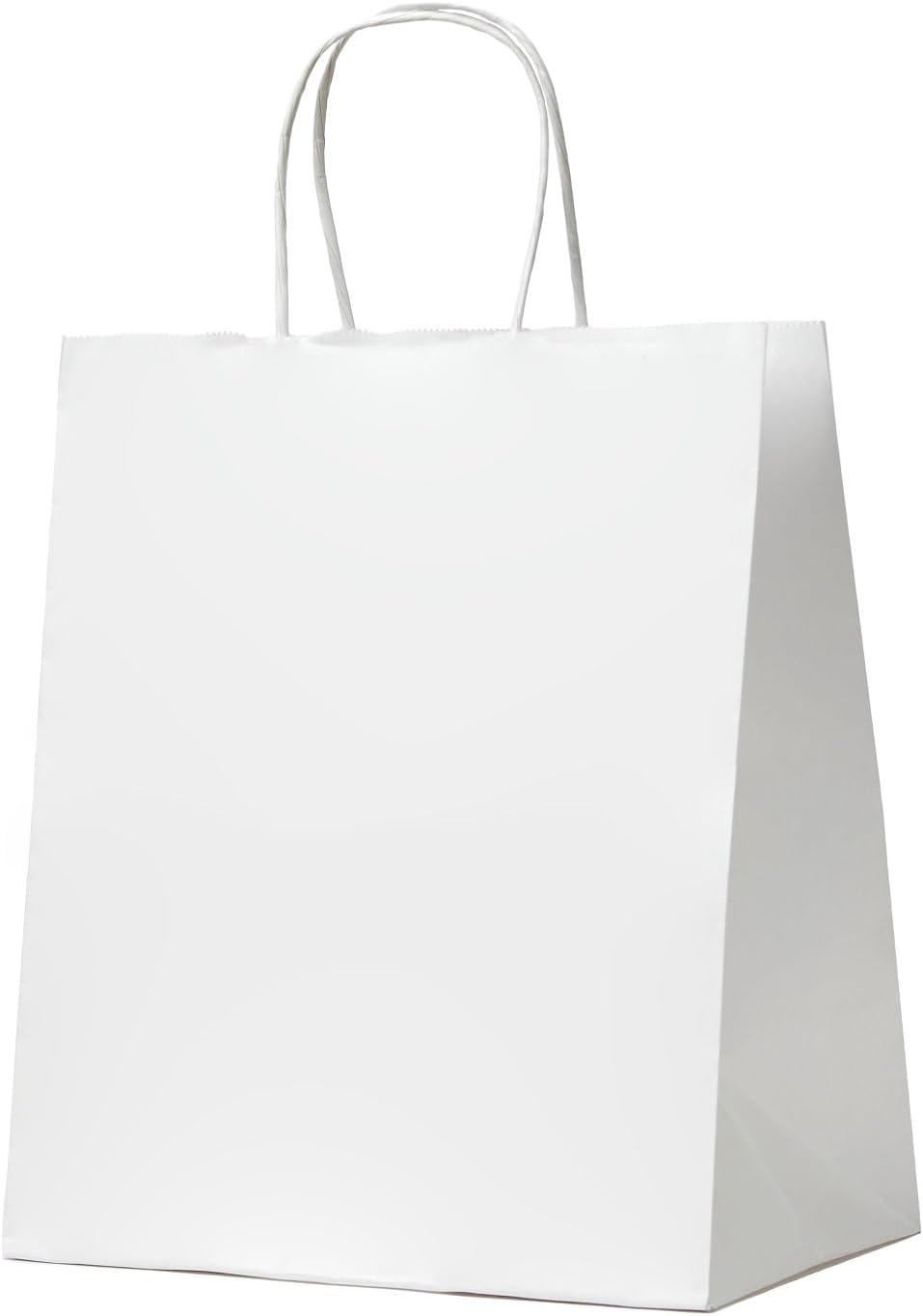 TOWRAP Bolsas de regalo blancas, 100 bolsas de papel de 9 x 5.9 x 9.84 pulgadas con asas a granel, bolsas de compras, bolsas de fiesta, bolsas de