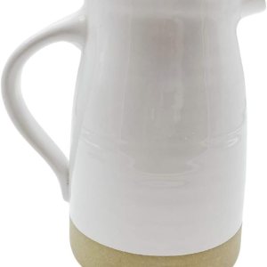 Jarra de cerámica blanca  Jarrón rústico vintage de granja  Jarra de leche de cerámica  Jarrón de flores  Jarra de agua decorativa  Blanco y Jarra de cerámica blanca  Jarrón rústico vintage de granja  Jarra de leche de cerámica  Jarrón de flores  Jarra de agua decorativa  Blanco y