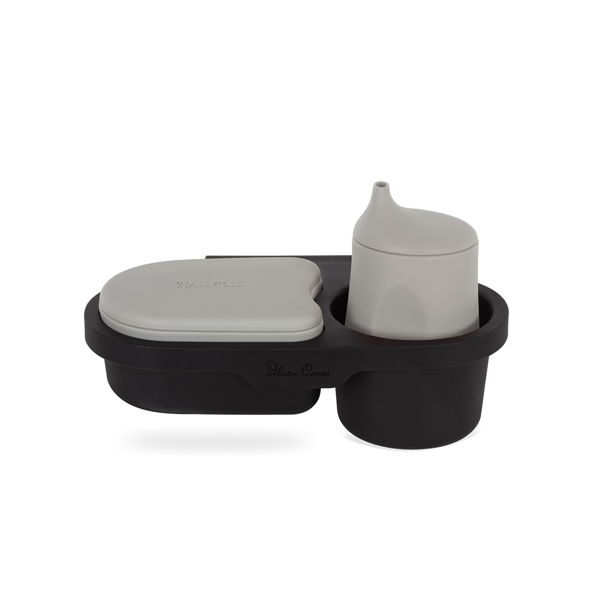 Silver Cross Dune Reef Wave – Bandeja de aperitivos con clip de agarre antideslizante, bandeja universal para aperitivos para bebés, práctica