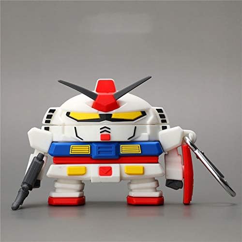 LUCKESSA Creative Cool Hero White Robot Soldier Funda para auriculares para AirPods Pro, Transformer Robot Soft Silicona Fuerte Protección