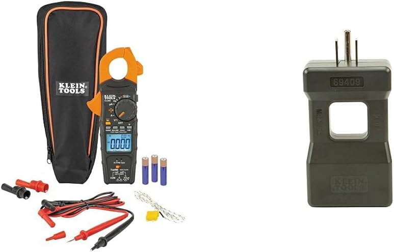Klein Tools CL445 Medidor de abrazadera HVAC, TRMS de rango automático, NCVT, mide voltaje, corriente, temperatura, micro amperios, InRush y más