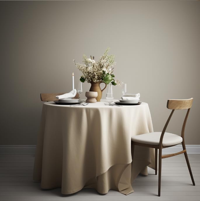 EVERLY Manteles redondos de lino 100% puro de 80 pulgadas redondos para comedor, fiestas de bufé, picnic, eventos, bodas y restaurantes, decoración