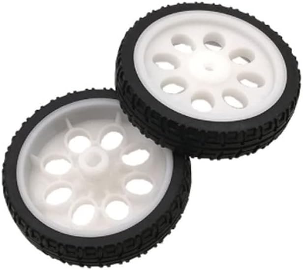 Treedix 4 unids 2.559 in goma RC rueda neumáticos coche ruedas DIY modelo robots blanco y negro para DIY modelo accesorios