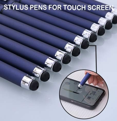 Bolígrafos de tinta de gel negra de 0.028 in de punta media 2 en 1 con lápiz capacitivo, bolígrafo de trabajo de escritura suave para oficina,