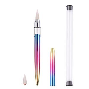 Bolígrafo de cera punteada con diamantes de imitación, herramienta de recogida brillante con un cabezal de cera reemplazable adicional, herramienta Bolígrafo de cera punteada con diamantes de imitación, herramienta de recogida brillante con un cabezal de cera reemplazable adicional, herramienta