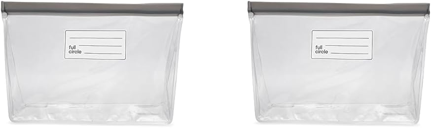 Full Circle Ziptuck – Bolsa de almacenamiento grande reutilizable para productos, segura para alimentos, bolsa de almacenamiento de alimentos sin