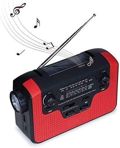 Radio portátil FM AM Pocket Radio Solar manivela de emergencia radio meteorológica NOAAAMFM radio portátil con 3 linterna LED 1000 mAh cargador de