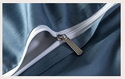 Soft 4-Piece Bed Sheet Set Duvet Cover Set Super King Size Set 4-Piece 80 Double Cotton Silky Embroidery Craftskin Skin-Friendly Breathable Metal