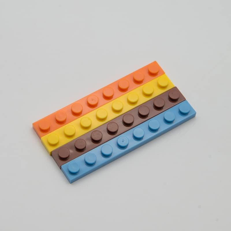Placas clásicas naranjas a granel, placa naranja 1×8, placas de construcción planas 100 piezas, compatibles con piezas y piezas de Lego 1×8 placas
