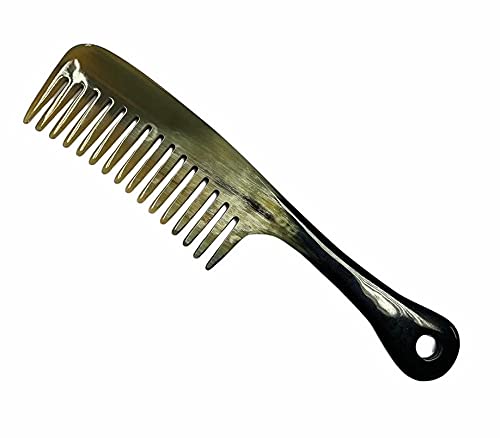 Peine para desenredar y peinar de dientes anchos antiestático 100% hecho a mano para mujeres y hombres