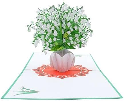 ETA Lily of the Valley – Tarjeta desplegable 3D de feliz cumpleaños con diseño de flores, para el día de la madre, mejores deseos para mamá, mujeres