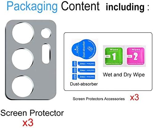 Suoman Paquete de 3 protectores de lente de cámara para Samsung Note 20 Ultra – aleación de aluminio no afecta el flash protector de lente de cámara