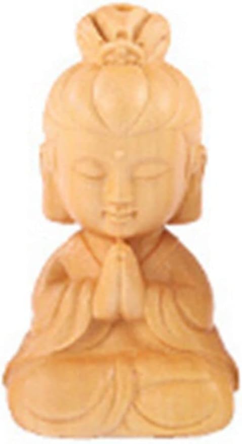 1 Uds. Adorno de Buda de madera, estatua creativa de monje pequeño, estatua de Buda para decoración del hogar, auto y escritorio (2)