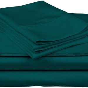 Juego de sábanas de 4 piezas 100% algodón egipcio, tejido satinado, ligero y transpirable, para todas las estaciones, se adapta a colchones de hasta Juego de sábanas de 4 piezas 100% algodón egipcio, tejido satinado, ligero y transpirable, para todas las estaciones, se adapta a colchones de hasta