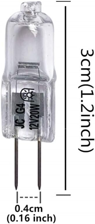 Vstar Q10G4CL12V, G4 12V 20W Bombilla halógena T3 JC tipo luz bi-pin, transparente, base G4 bi-pin bombilla, bombilla halógena (20 W 10 unidades)