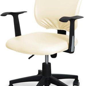 Funda para silla de oficina de poliuretano, impermeable, extraíble, funda de asiento + funda para respaldo, funda protectora elástica, ajuste Funda para silla de oficina de poliuretano, impermeable, extraíble, funda de asiento + funda para respaldo, funda protectora elástica, ajuste