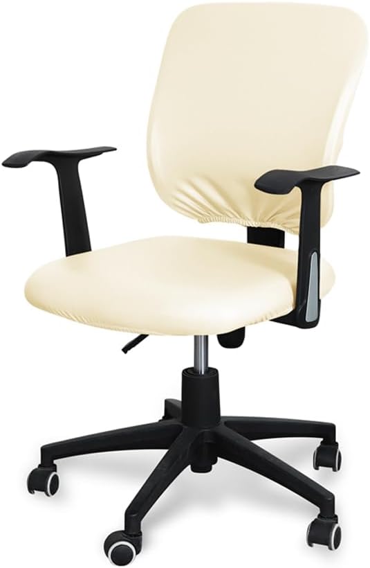 Funda para silla de oficina de poliuretano, impermeable, extraíble, funda de asiento + funda para respaldo, funda protectora elástica, ajuste