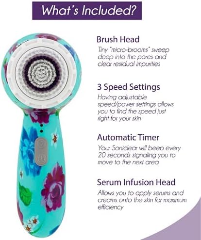 Michael Todd Beauty Soniclear Allure 2024 Best of Beauty Winner – Sistema de cepillo de limpieza facial + exfoliación con 3 velocidades, cabezal de