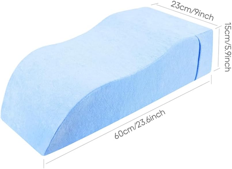 Almohada de cuña de elevación de una sola pierna, almohada de pierna poscirugía, impermeable (poliéster+TPU), almohada elevada para reposapiés para