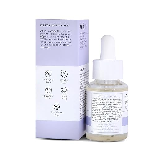 Argireline – Suero reductor de arrugas  Con colágeno y proteína de trigo hidrolizada  Hidratante y antienvejecimiento  Suero de uso diario  Para