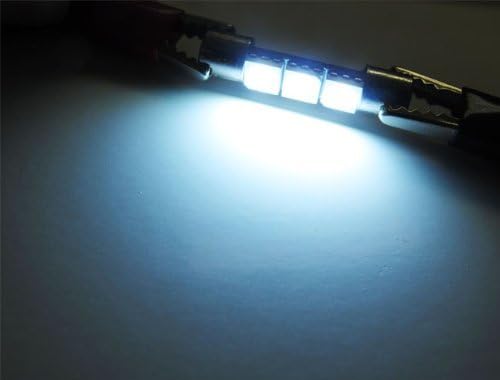 iJDMTOY (2 bombillas LED 3-SMD 1.142 in 6614F para luces de espejo de tocador de visera solar de coche, color blanco xenón