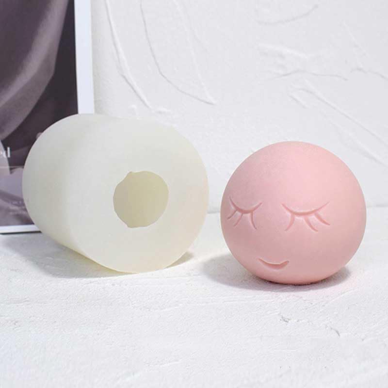 Moldes de silicona con forma de bola sonriente para hacer velas, resina, velas de aromaterapia, jabón de cera hecho a mano, decoración del hogar,