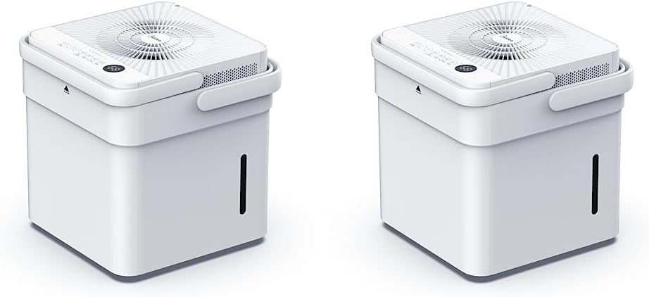 Midea Cubo de 50 pintas deshumidificador para sótano y habitaciones en casa para hasta 4,500 pies cuadrados, bomba incorporada, manguera de drenaje