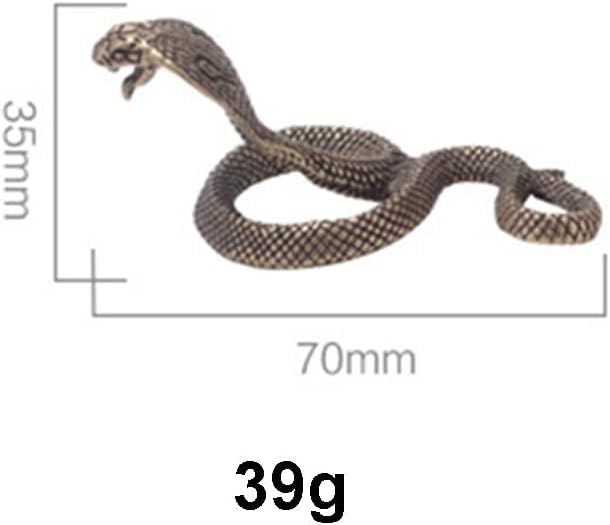 TEAMWILL Pequeña estatua de metal de latón, adorno de figuras de animales, decoración de la casa, 1 pieza (serpiente cobra boa (1 unidad)