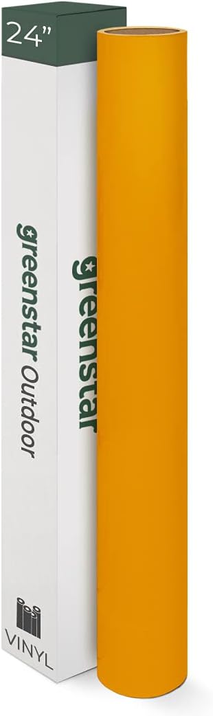 Greenstar CV1 – Calcomanías de vinilo adhesivas para exteriores, 3 mil 24 pulgadas x 50 yardas (naranja)