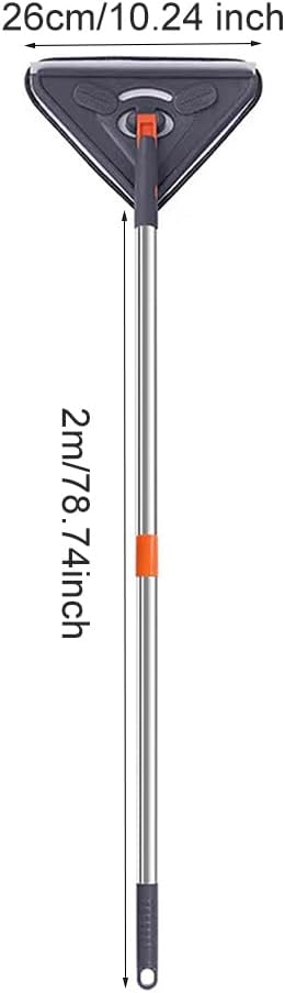 Trapeador de limpieza de pared, limpiador de ventanas con mango largo de longitud ajustable, herramienta de limpieza de zócalo giratorio de 360